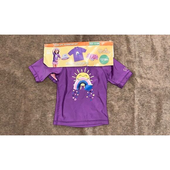 NEW WITH TAGS UV SKINZ UPF 50+ Girl's Size 12-18Months Purple Rain Or Shine 3-P - Picture 1 of 4